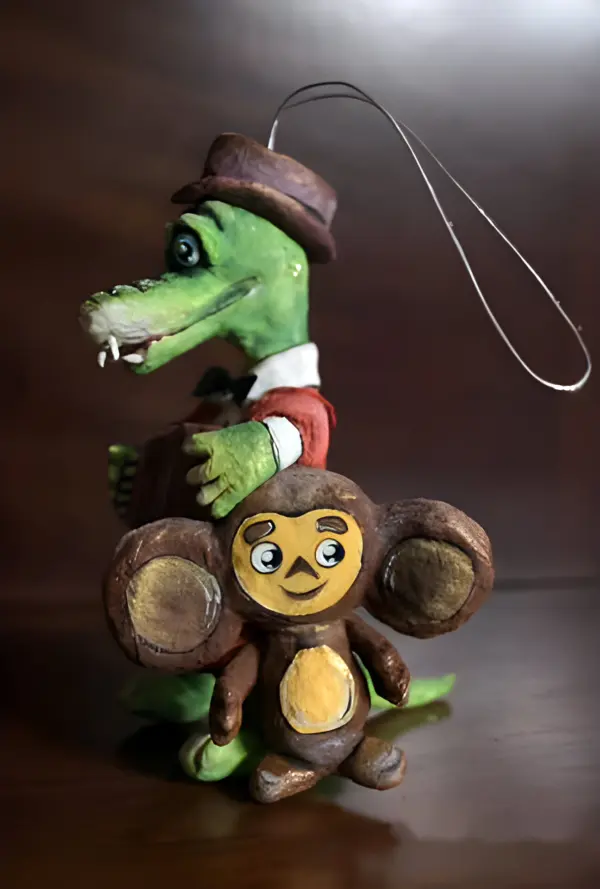 Ватная игрушка на елку. Чебурашка и Гена — вид 5