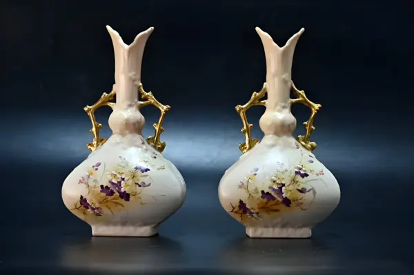 Парные вазы. Royal Worcester. Англия. Сер 19в — вид 2