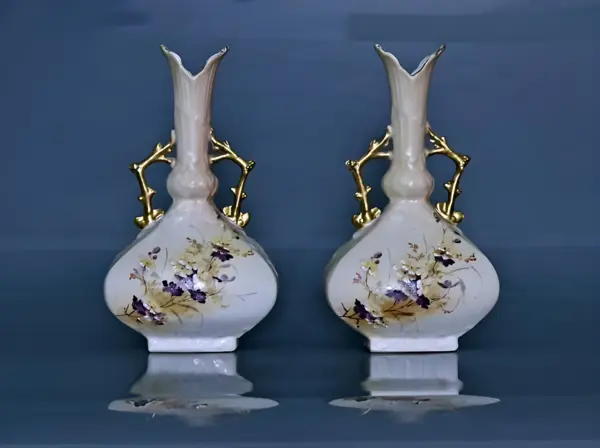 Парные вазы. Royal Worcester. Англия. Сер 19в — вид 7