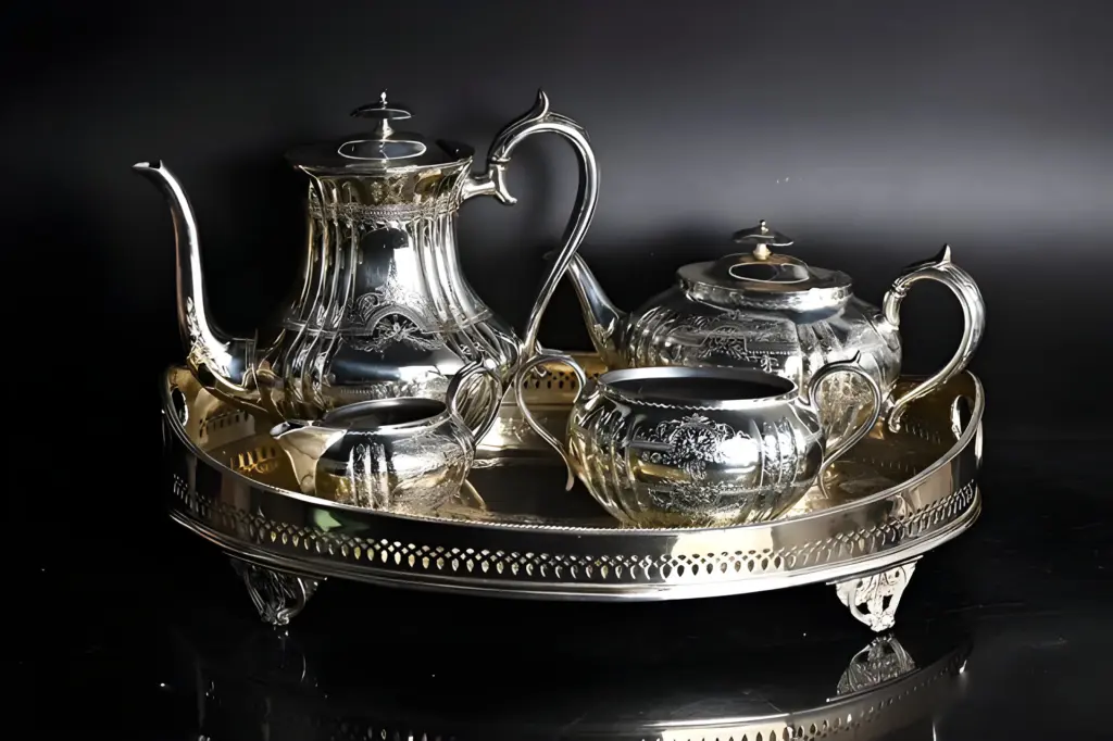 Викторианский сервиз серебрение. Англия 19в — вид 1