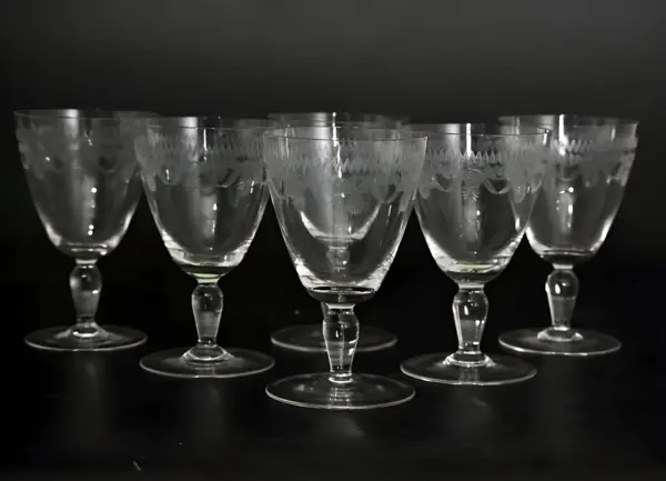 Антикварные бокалы. Гравировка. Baccarat Франция — вид 2