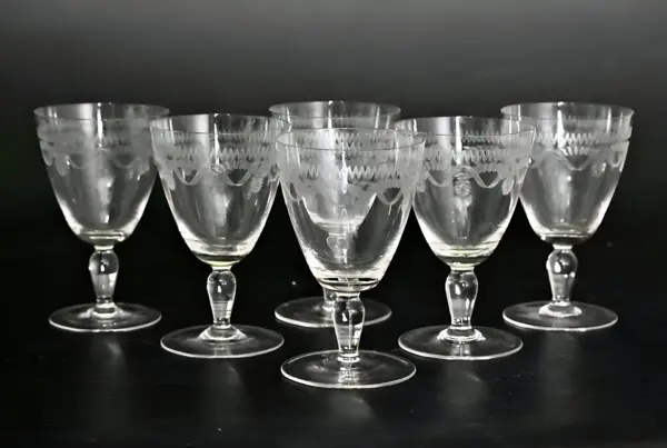 Антикварные бокалы. Гравировка. Baccarat Франция — вид 5