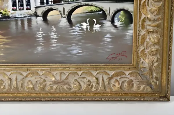 Картина "Мост". европа. Масло. Подпись автора — вид 3