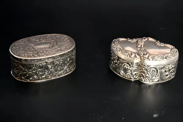 Шкатулки серебрение. Бархат. Италия. Винтаж — вид 2