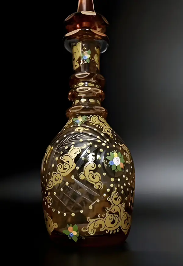 Антикварный графин. Роспись эмалями. Богемия 19в — вид 2
