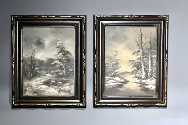 Парные картины. Масло. Холст. Дерево. Европа — вид 1