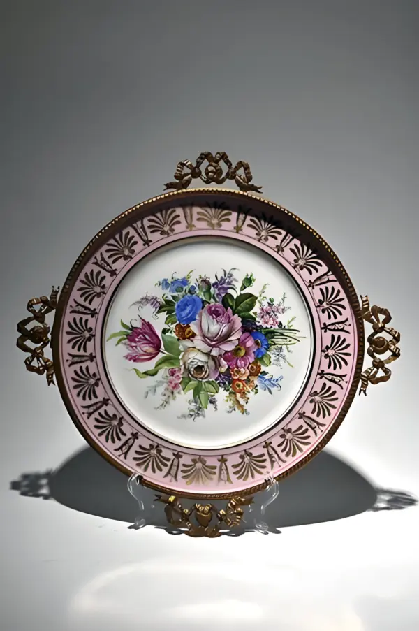 Декоративное Блюдо. Бронза/Фарфор. Sevres. Limoges — вид 1