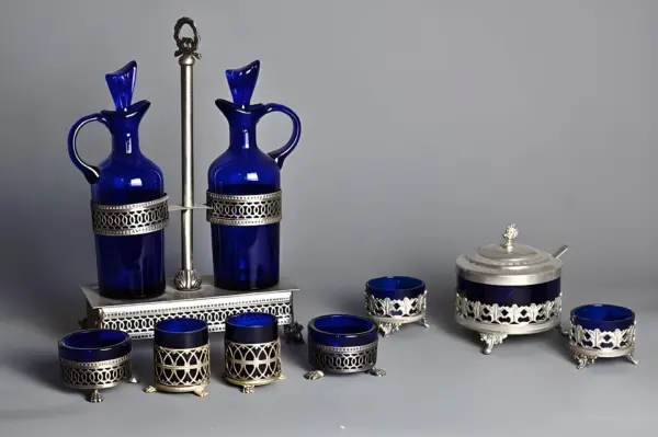 Круэт/ солонки/ сахарница/ горчичница. Кобальт — вид 1
