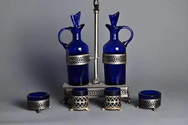 Круэт/ солонки/ сахарница/ горчичница. Кобальт — вид 2