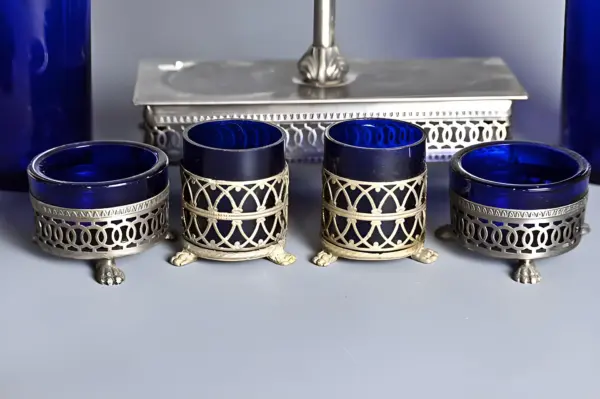 Круэт/ солонки/ сахарница/ горчичница. Кобальт — вид 5