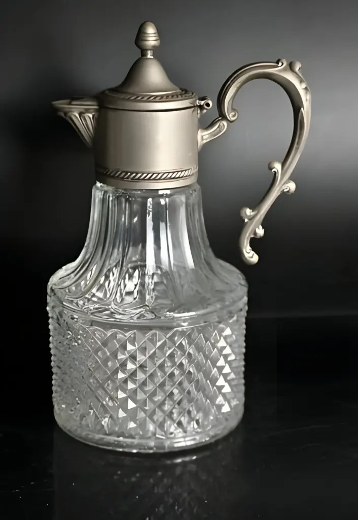 Графин. Олово/Хрусталь.Италия. Винтаж — вид 1