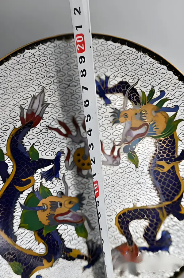 Ваза и тарелка. Белый cloisonne. Китай — вид 6