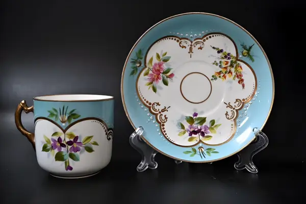 Антикварная чайная пара. Copeland 1840г. Англия — вид 7