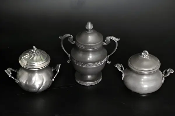 Сахарницы олово/сереБрение Италия. Винтаж — вид 3