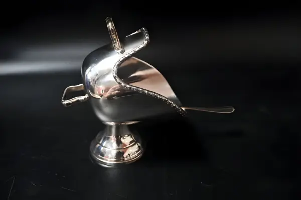 Сахарница зольник. Серебрение. Франция — вид 1