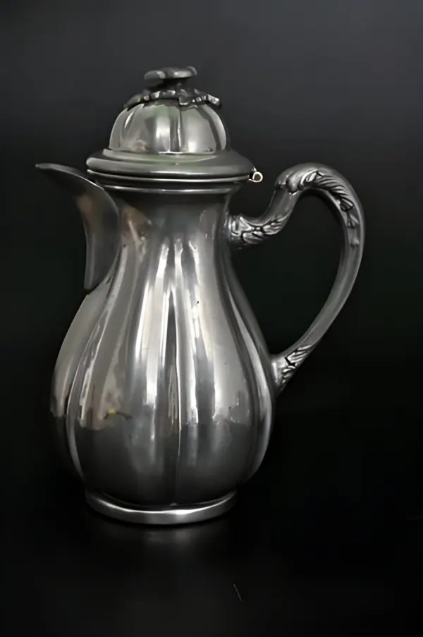 Чайно-кофейный сервиз. Олово. Серебрение. Италия — вид 3